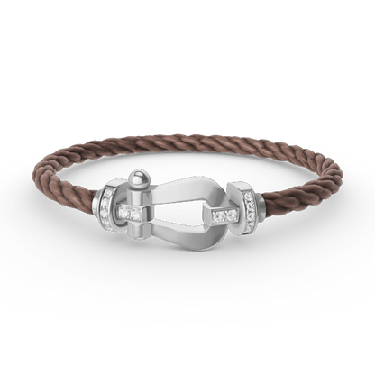 [Glimmer]フォースラージホースシューハーフダイヤモンドブレスレットシルバー