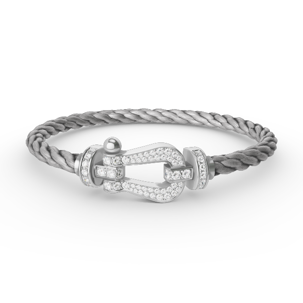 [Glimmer]フォースラージホースシューフルダイヤモンドブレスレット シルバー