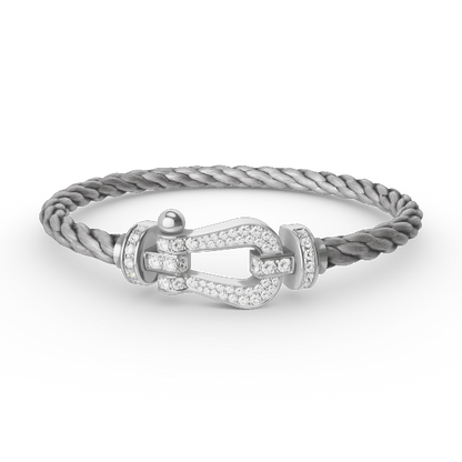 [Glimmer]フォースラージホースシューフルダイヤモンドブレスレット シルバー