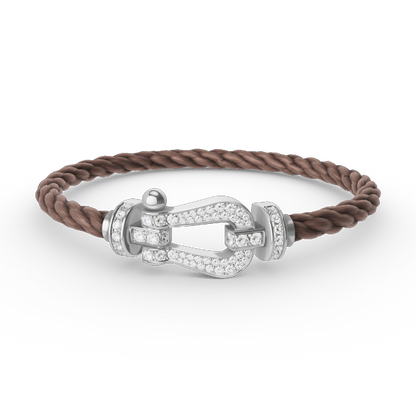 [Glimmer]フォースラージホースシューフルダイヤモンドブレスレット シルバー