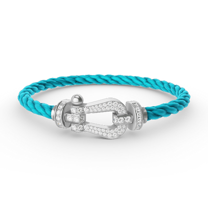 [Glimmer]フォースラージホースシューフルダイヤモンドブレスレット シルバー