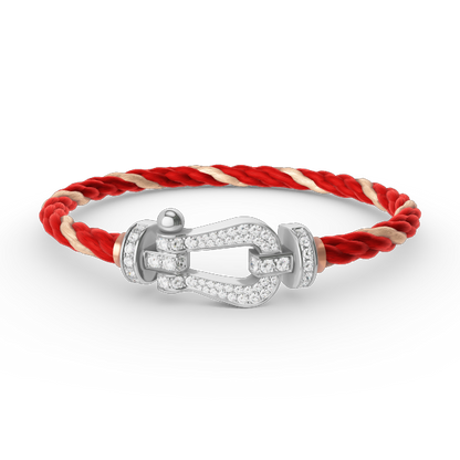 [Glimmer]フォースラージホースシューフルダイヤモンドブレスレット シルバー